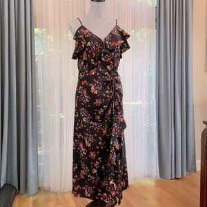 VERONICA Beard Monica Dress silk blend cocktail dress ruch/ruffles detail sz 6